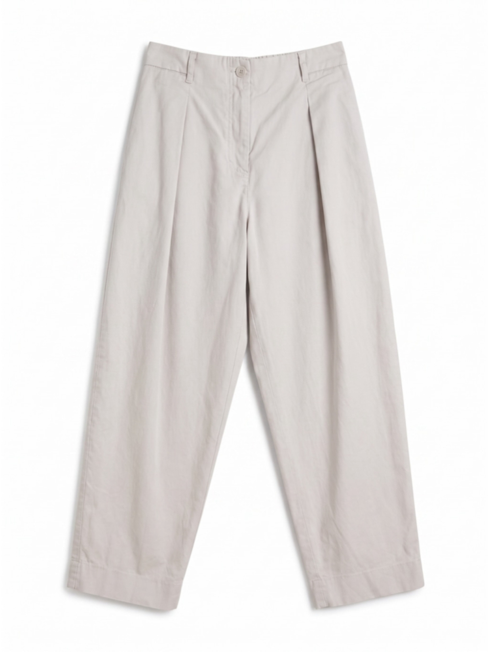 COS Pleated Cotton Blend High-rise Beige Trousers Office Business Casual, Sz 10